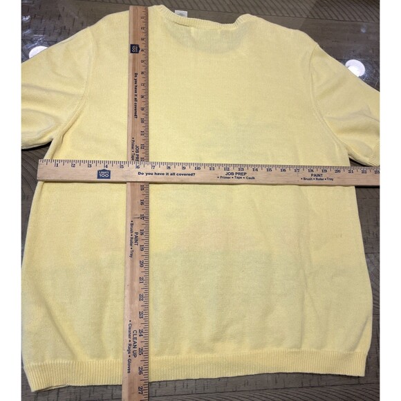 Alfred Dunner Women Short Sleeve Yellow Summer Embroidered Top Sweater Size L - Picture 6 of 6